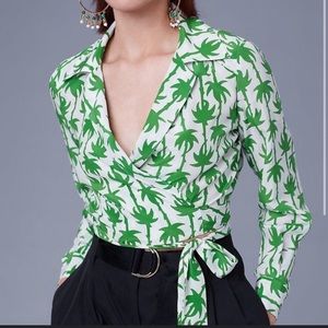 DVF Palm Wrap Blouse